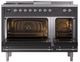Ilve® Nostalgie II Series 48" Graphite Matte Pro Style Dual Fuel Range-1