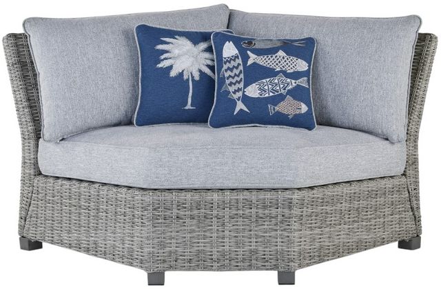 Signature Design by Ashley® Naples Beach 3-Piece Gray Wicker Outdoor Sectional-4