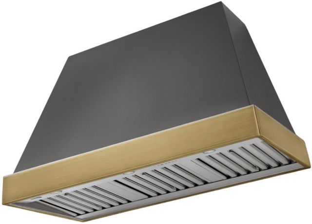 AGA Euclid 48" Slate Wall Mounted Range Hood  with Antique Brass Trim-0