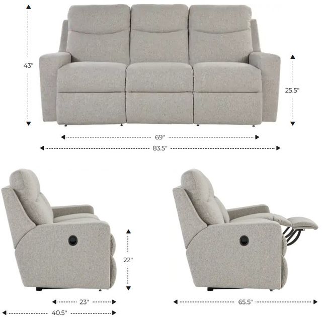La-Z-Boy® Emmons Granite Manual Reclining Sofa-2