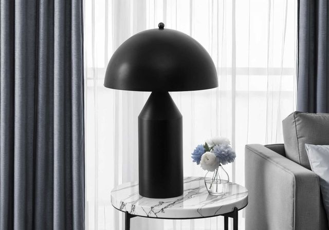 Monarch Specialties Inc. Black Metal Table Lamp with Metal Shade-2