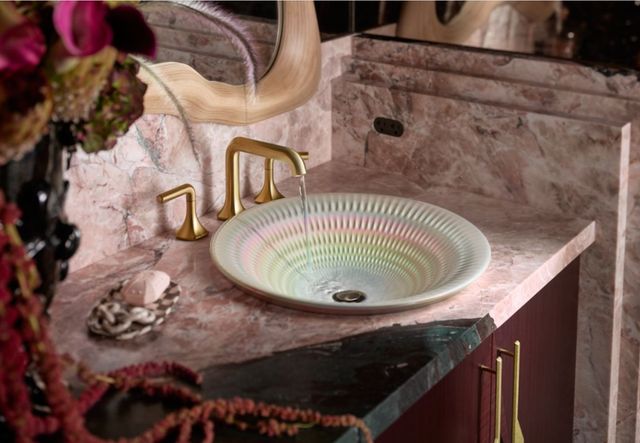 Kohler Derring® Carillon® Bourbon Rutile 17.75" Round Drop-In Bathroom Sink, No Overflow-1