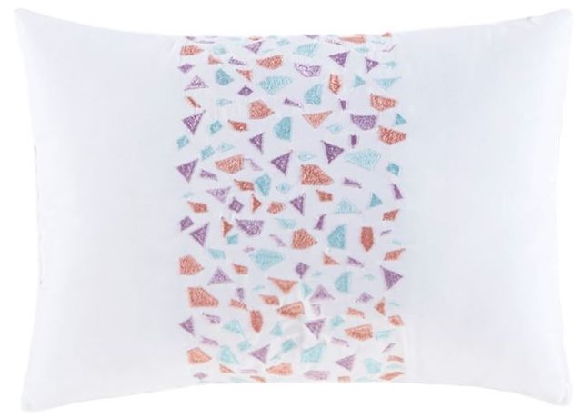 Olliix by Mi Zone Glimmer Aqua Full/Queen Metallic Glitter Printed Reversible Comforter Set-1