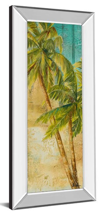 Classy Art Beach Palm Panel 1 by Patricia Pinto Mirror Framed Wall Art-1