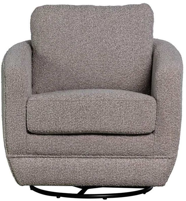 LH Home Feather Baltimo Boucle Greige/Matte Black Swivel Glider Chair-3