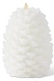 K & K Interiors White 6.5 Inch Wax Snowy Pinecone Luminara Indoor Candle-0