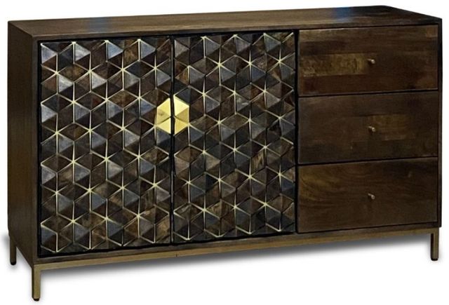 Jaipur Furniture Pintu Brown 3-Drawer Sideboard-0