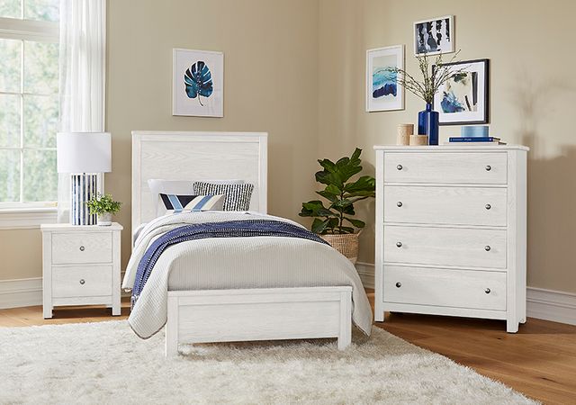 Vaughan-Bassett Fundamentals White Twin Panel Bed-1