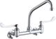 Elkay Chrome Foodservice 8" Centerset Wall Mount Faucet with Offset Inlets Stop-0
