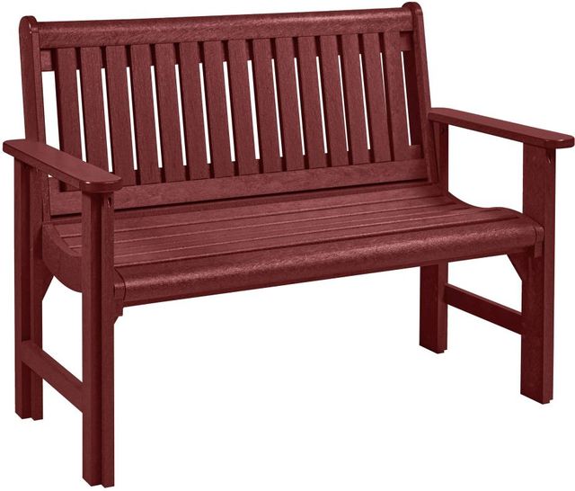C.R. Plastics Generation Line Burgundy Garden Bench-0