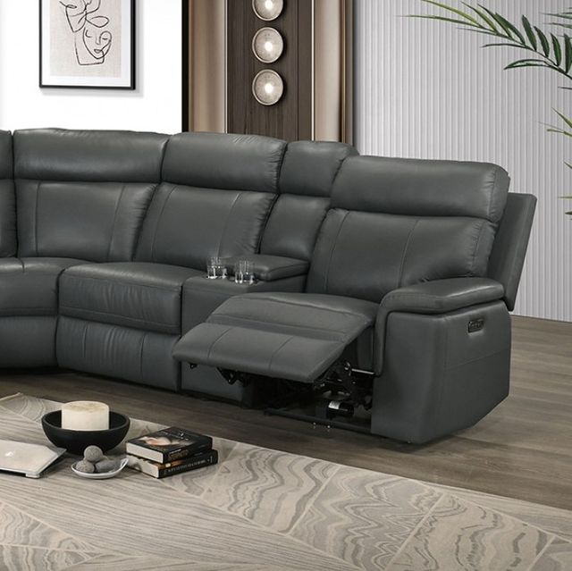 Furniture of America® Oliverus Dark Gray Power Sectional-3
