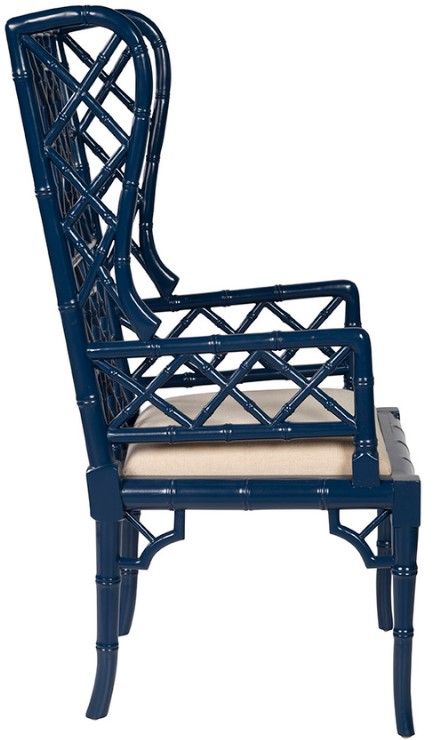 Furniture Classics Regency Blue Wingback Chair-2