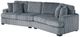 Homelegance® Warwick 2-Piece Gray Crurved Sectional-0