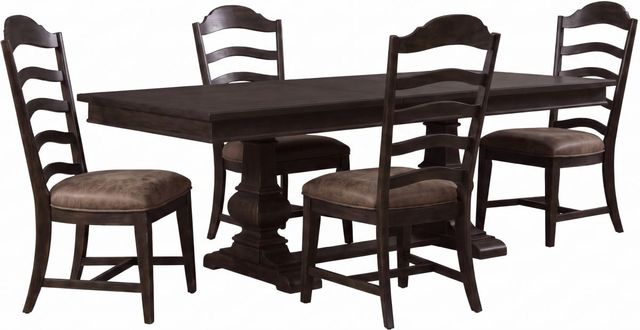 Liberty Furniture Paradise Valley 5-Piece Saddle Brown/Tobacco Trestle Dining Set-0