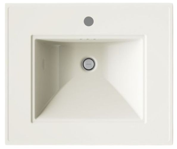 Kohler Memoirs® Stately Biscuit 25" Rectangular Pedestal Bathroom Sink-4