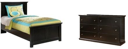 Signature Design by Ashley® Maribel 2-Piece Black Twin Youth Panel Bed Set-0