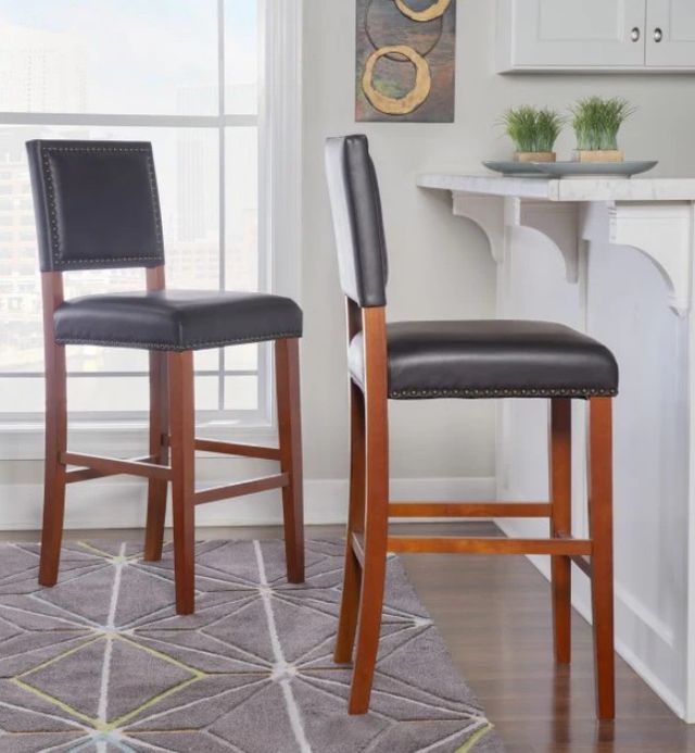 Linon Brook Black Bar Stool-1