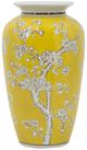 A & B Home White/Yellow Curved Plum Blossom Vase-2