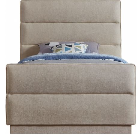 Meridian Furniture Paxton Beige Upholstered Twin Panel Bed-1