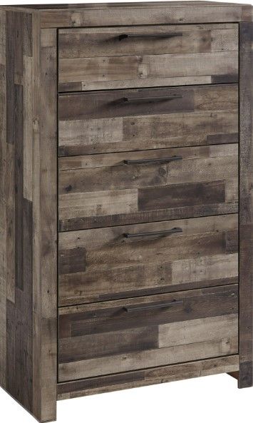 Benchcraft® Derekson 5-Piece Multi Gray Queen/Full Panel Headboard Bedroom Set-4