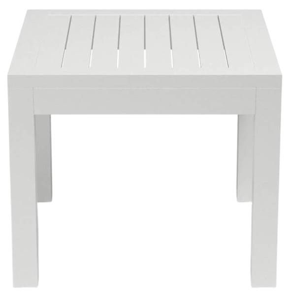 Sunset West Naples Satin White Metal Outdoor End Table-3