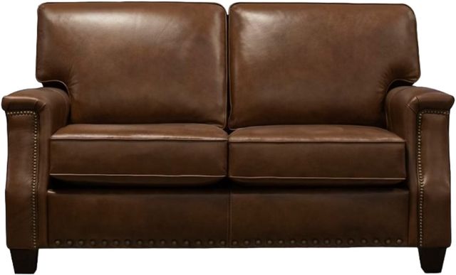 Creek Side Customs Customizable Salem Leather Loveseat with Nailhead Trim-0