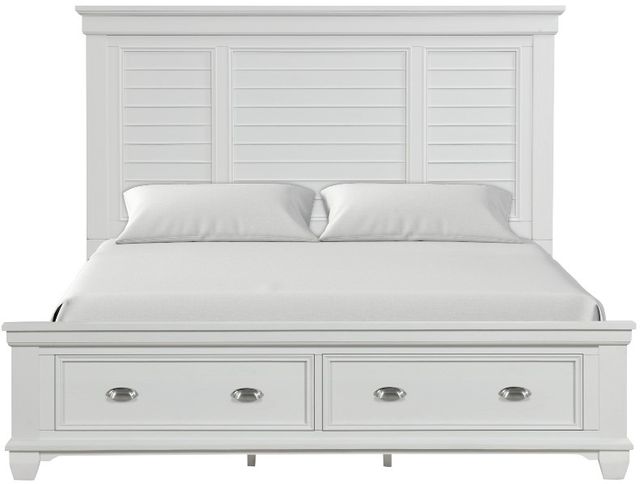 New Classic® Home Furnishings Jamestown White Queen Panel Storage Bed-2