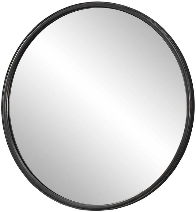 Uttermost® Dawsyn Aged Black Round Mirror-3