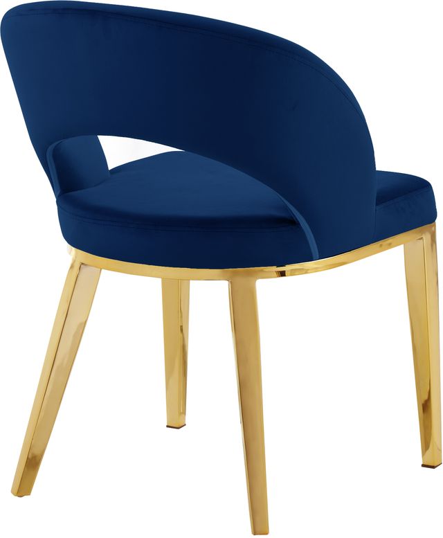 Meridian Furniture Roberto Navy/Gold Velvet Dining Chair-2