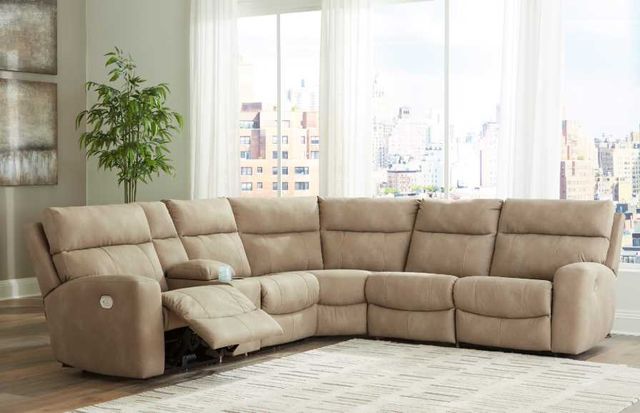 Signature Design by Ashley® Next-Gen DuraPella 6-Piece Sand L-Shape Power Reclining Sectional with Console-2