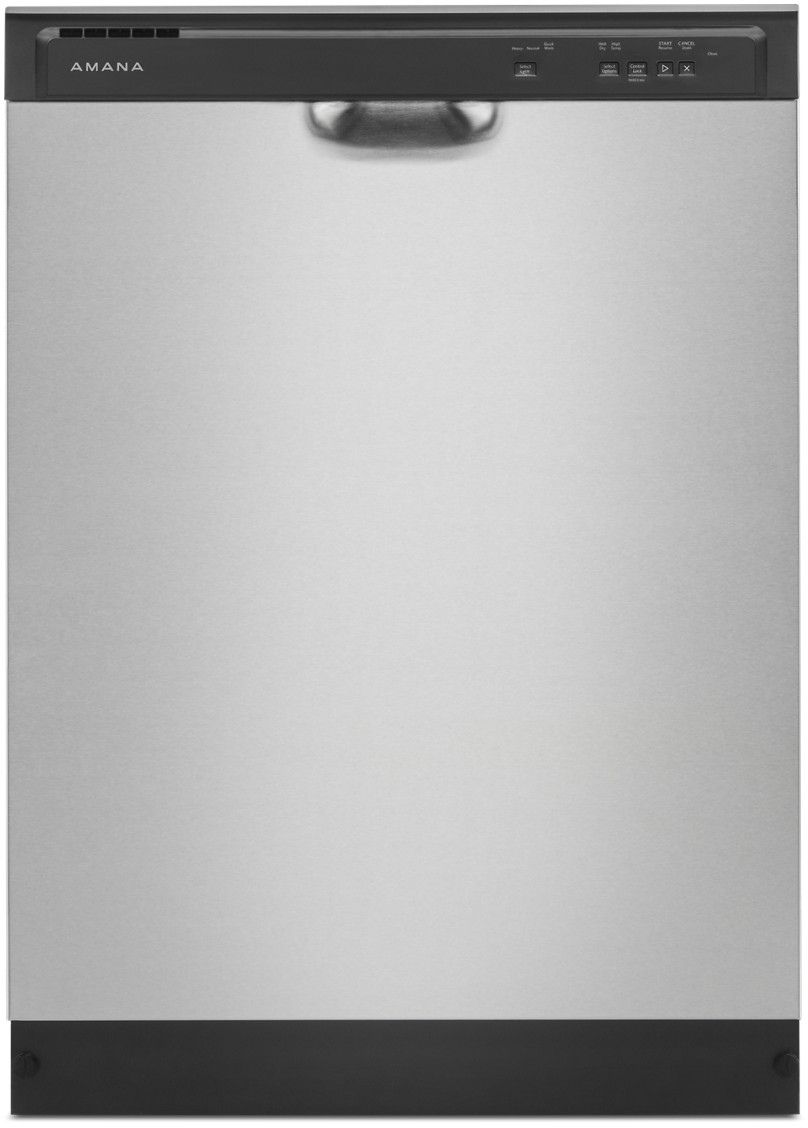 Amana® 24" Stainless Steel Front Control Built In Dishwasher with Midnight Interior