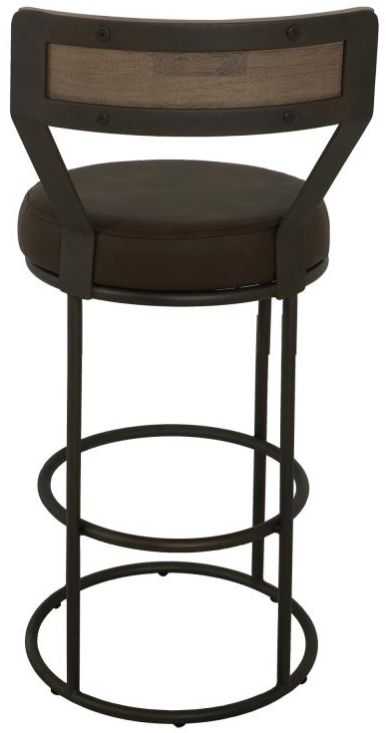 International Furniture Direct Xel-Ha Dark Hay Brown/Blacksmithing Black/Brown Barstool -4