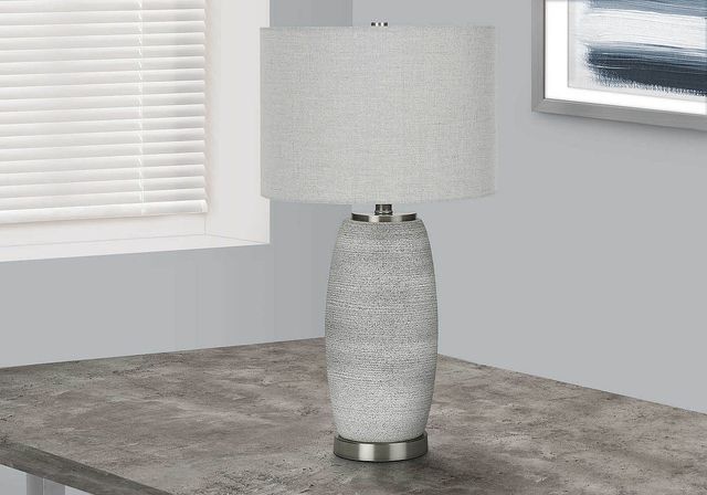 Monarch Specialties Inc. 25"H Grey Ceramic Table Lamp-4