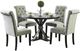 Furniture of America® Alfred 5-Piece Antique Black/Ivory Round Dining Table Set-0