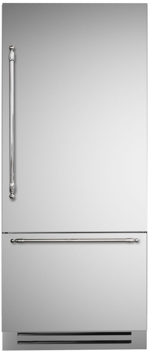 Bertazzoni 36 in. 19.6 Cu. Ft. Stainless Steel Built In Counter Depth Bottom Freezer Refrigerator-2
