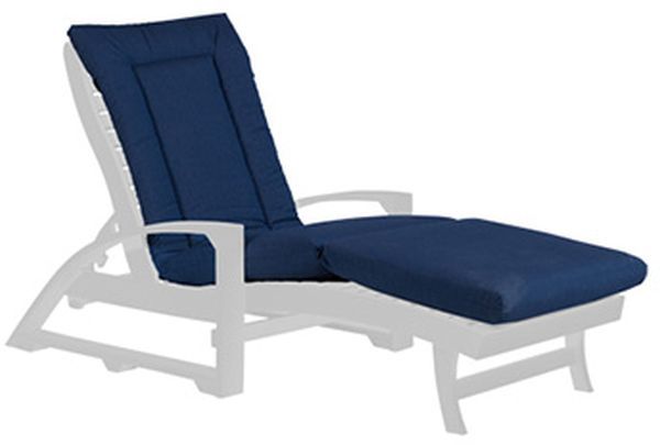 C R Plastic Canvas Navy Chaise Lounge Cushion-0