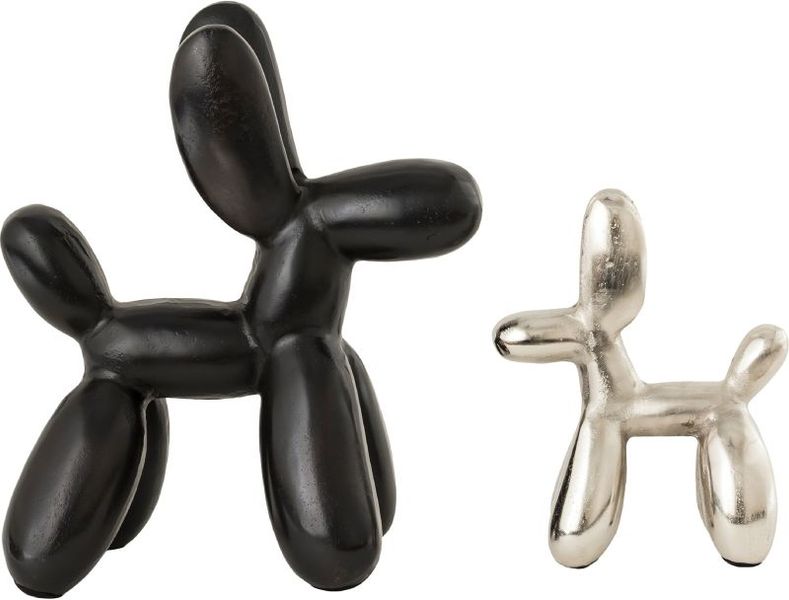 Vb Statue Renwil® Alkera Set of 2 Bronze and Raw Nickel Dog Statues | Atlantic ...