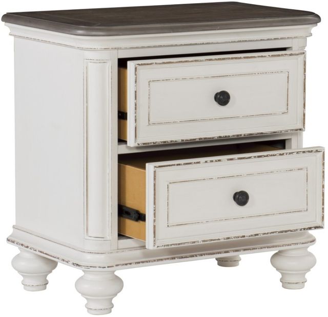 Homelegance® Baylesford Antique White/Brown-Gray Nightstand-3