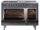 Ilve® Nostalgie II Noblesse 48'' Blue Gray Pro Style Dual Fuel Range with Copper Trim-2