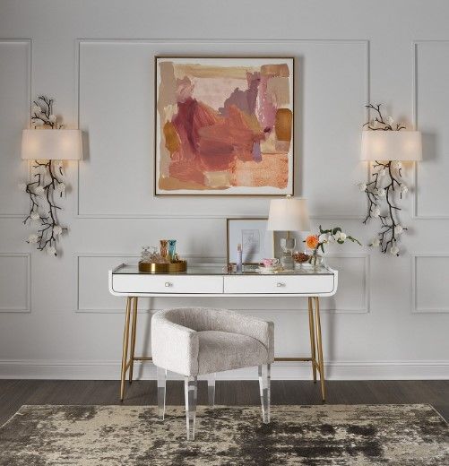 Universal Explore Home™ Love. Joy. Bliss.-Miranda Kerr Home Bubbly Champagne Vanity Chair-1