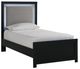 Signature Design by Ashley® Maeling Black Youth Twin Upholstered Panel Bed-0