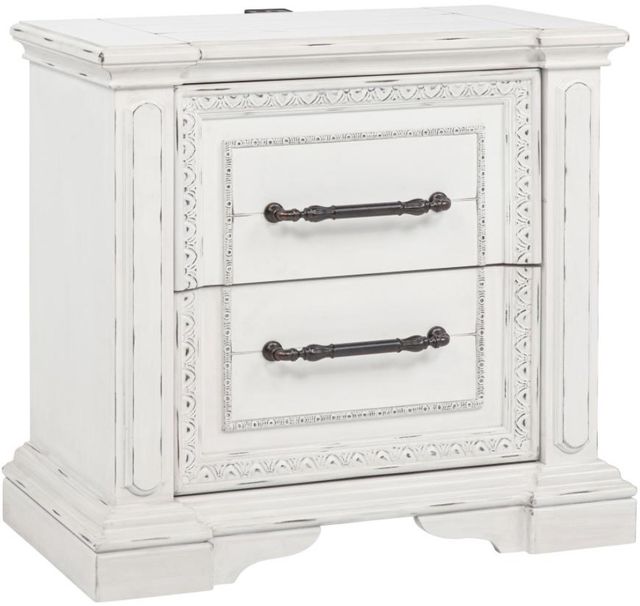 Coaster®  McKinney Vintage White Nighstand with Dual USB-0