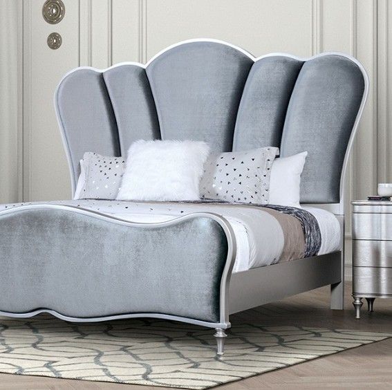 Furniture of America® Melodi Parc 4-Piece Silver Queen Bedroom Set-1
