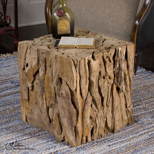 Uttermost® Teak Root Natural Bunching Cube-1