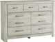 Signature Design by Ashley® Bellaby 5-Piece Whitewash King Crossbuck Panel Bed Set-2