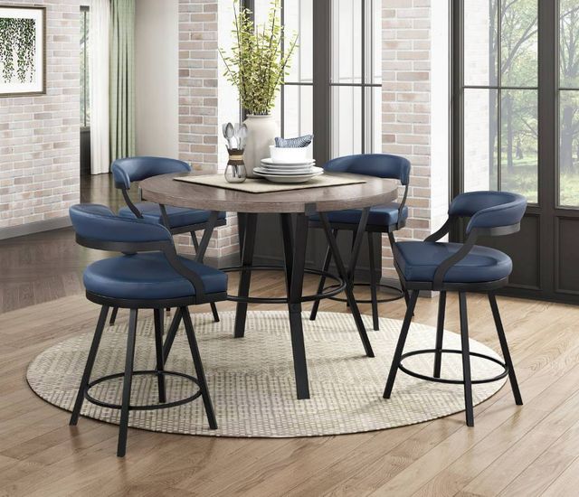 Homelegance® Crowley Blue Counter Swivel Chair-1