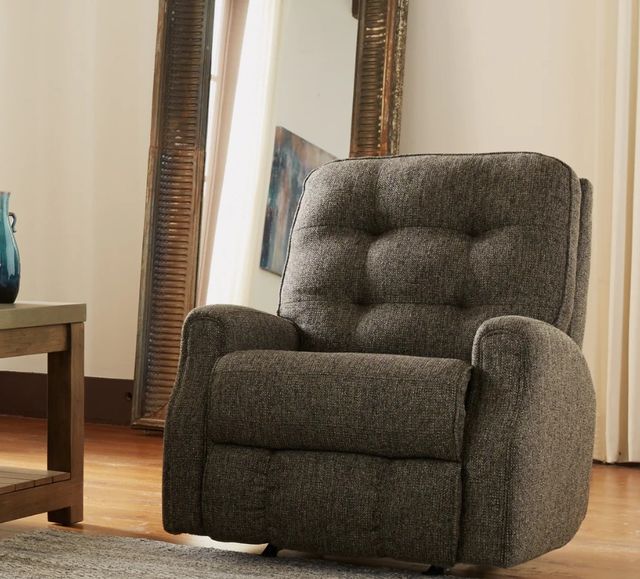 Flexsteel® Customizable Devon Fabric Power Rocking Recliner with Power Headrest-2