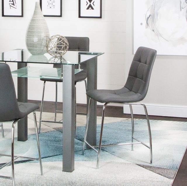 Cramco Napa/Nia Charcoal Gray/Chrome Counter Stool-1