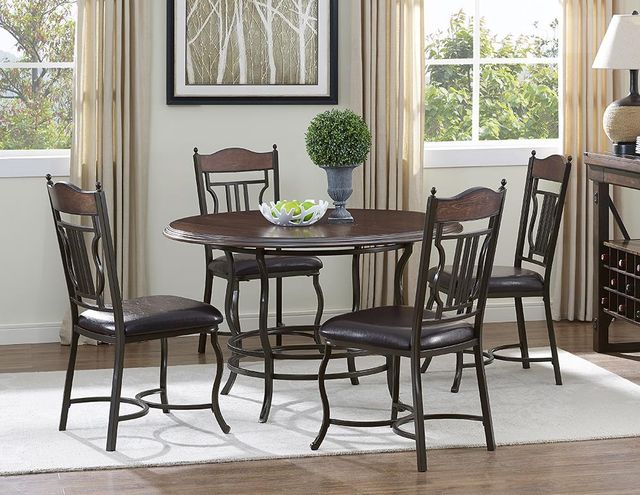 Bernards Midland Brown Dining Table with Charcoal Black Base-1