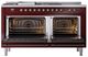 Ilve® Nostalgie II Noblesse 60'' Burgundy Pro Style Dual Fuel Range with Burnished Trim-1